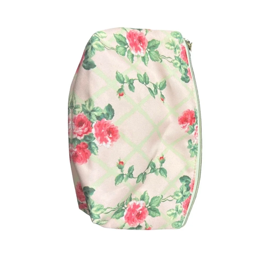 Estee Lauder Laduree Pure Color Lipstick 420 Rebellious Rose & Floral Makeup Bag